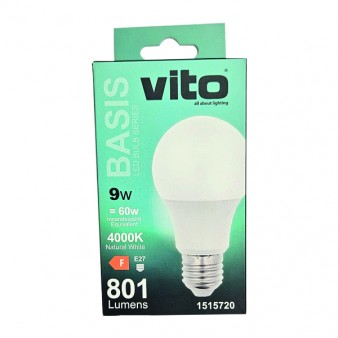 ΛΑΜΠΑ LED BASIS A60 E27 9W 801Lm 4000K VITO